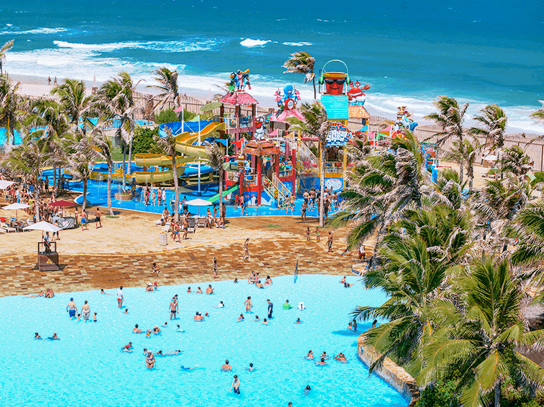 O que fazer em Fortaleza - Parque Aquático Beach Park, no Ceará, Brasil.