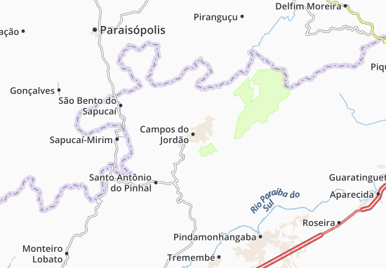 Mapa de Campos do Jordão - como chegar em Campos do Jordão, no estado de São Paulo