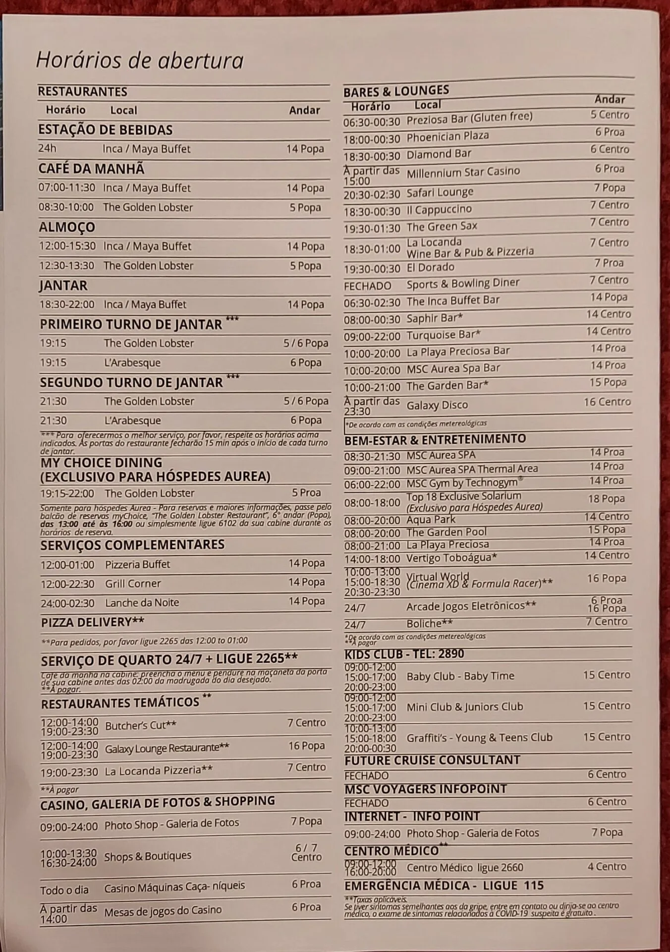 O que não falta são opções de lazer e diversão no cruzeiro MSC.