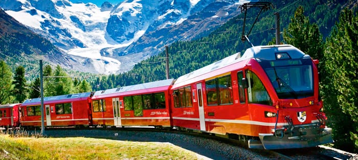 Viagem de trem na Europa, ideal para quem quer viajar curtindo belíssimas paisagens, em um trem bem confortável e seguro.