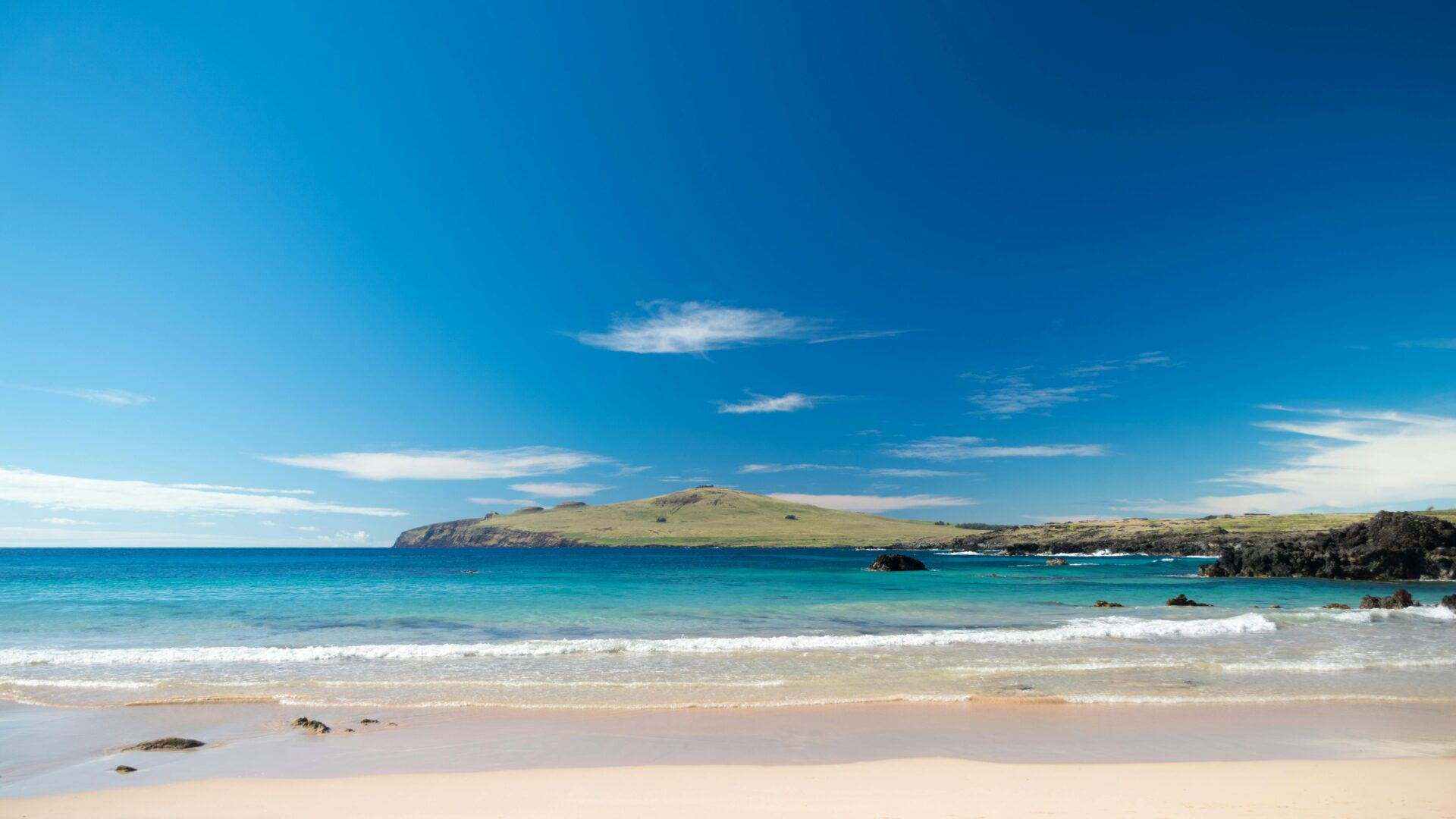 Praia de Anakena, Ilha de Páscoa, Chile