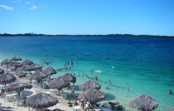 Praia de Jericoacoara, no Ceará, Brasil.