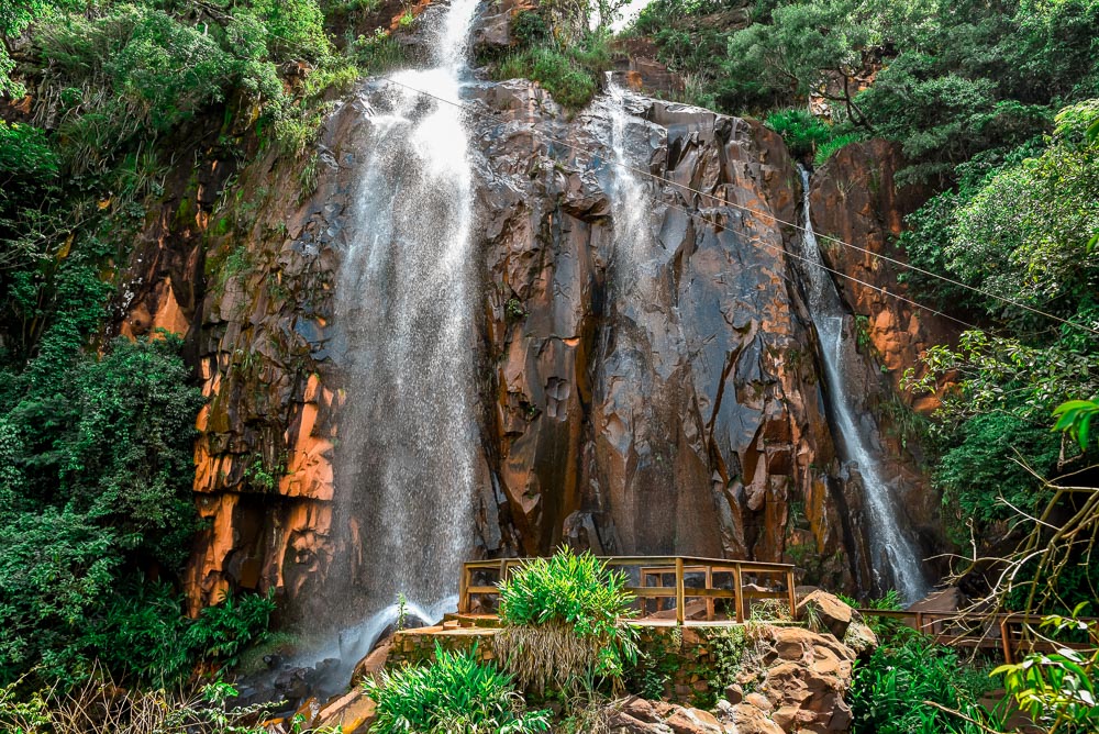 Tirolesa no Recanto das Cachoeiras.